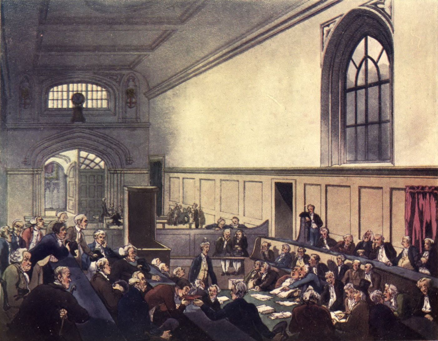 Court of King's Bench, Guildhall, from the Microcosm of London, 1808