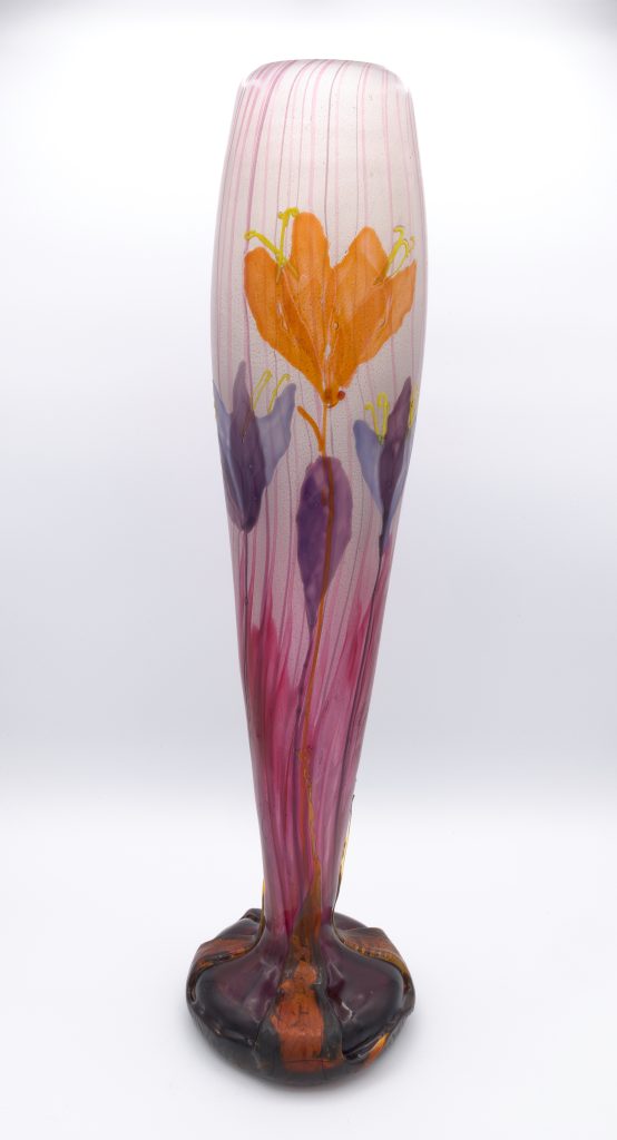 Emile Gallé glass vase, Art Nouveau