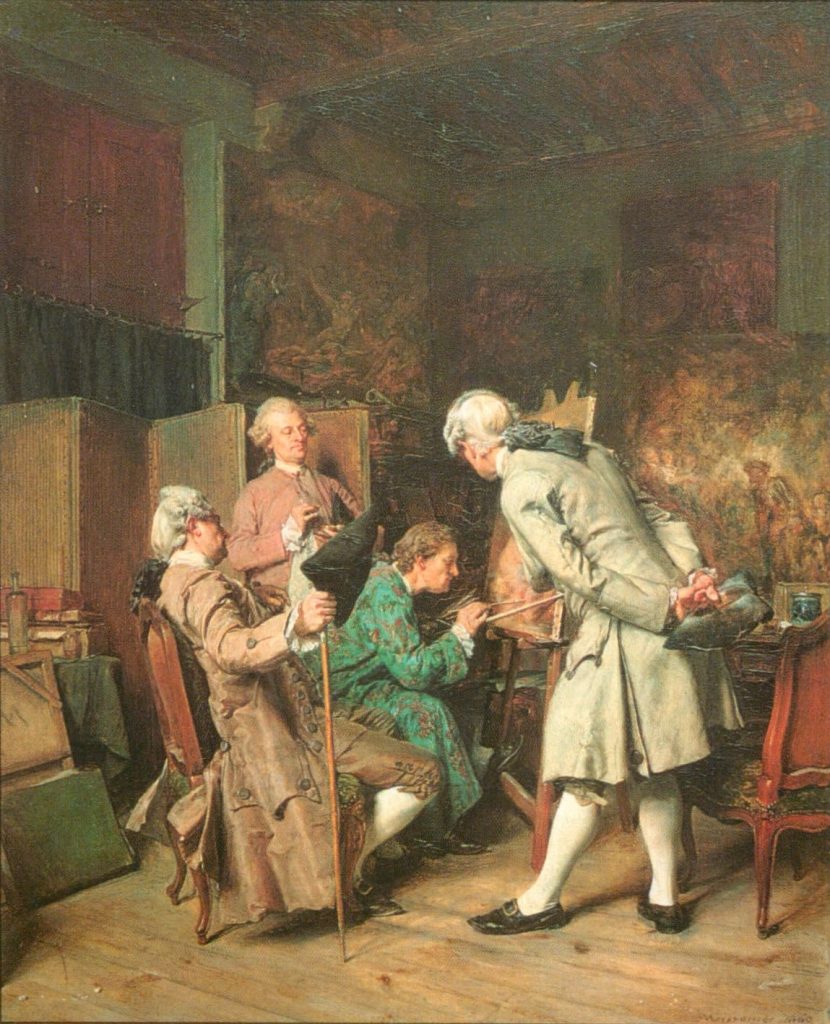 Ernest Meissonier, Les Amateurs de peinture, 1860 Connoisseurs examining a painting, by Ernest Meissonier